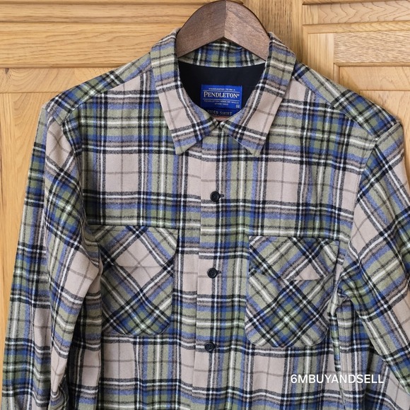 Pendleton‎ Rider Shirt Mens M MacSheehy Tartan Plaid Virgin Wool USA - Picture 11 of 13